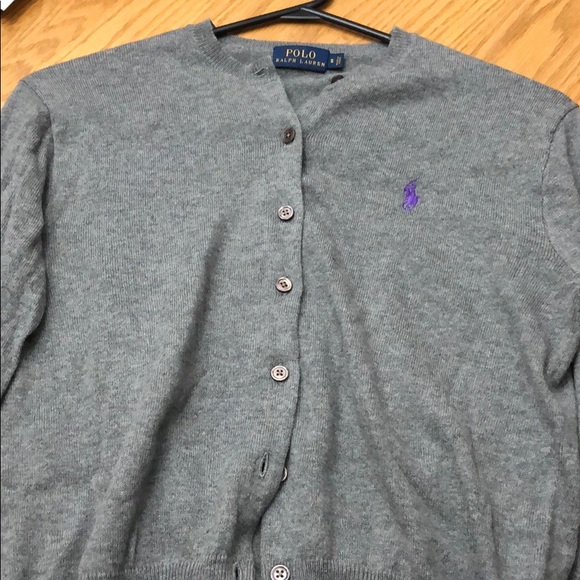 Grey Ralf Lauren button up sweater - Picture 3 of 4